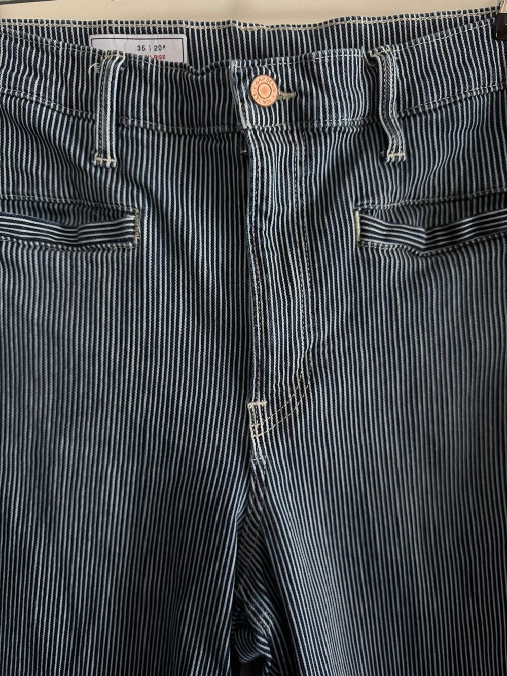 GAP railroad stripe High Rise Stride Ankle jeans - 35 (20)